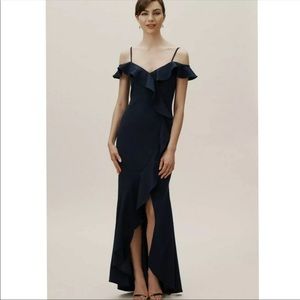 BHLDN Lafayette Dress Bridesmaid Navy Blue